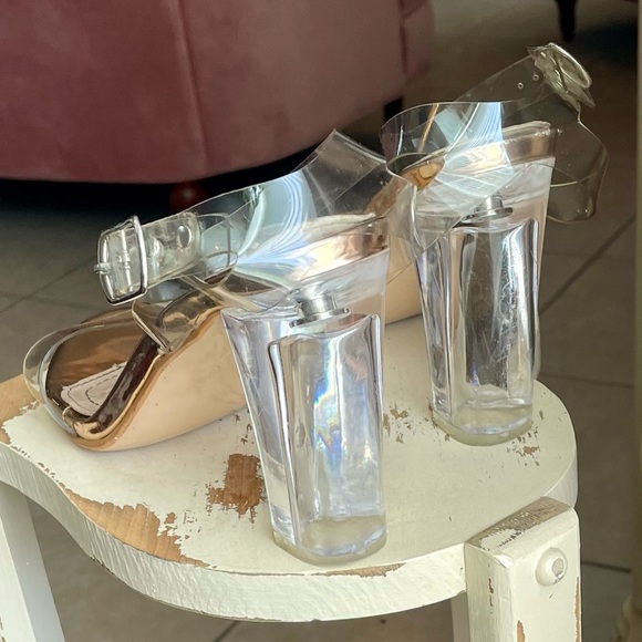 Fashion Nova Shoes - Glass Slipper Clear Lucite Heels with Ankle Strap